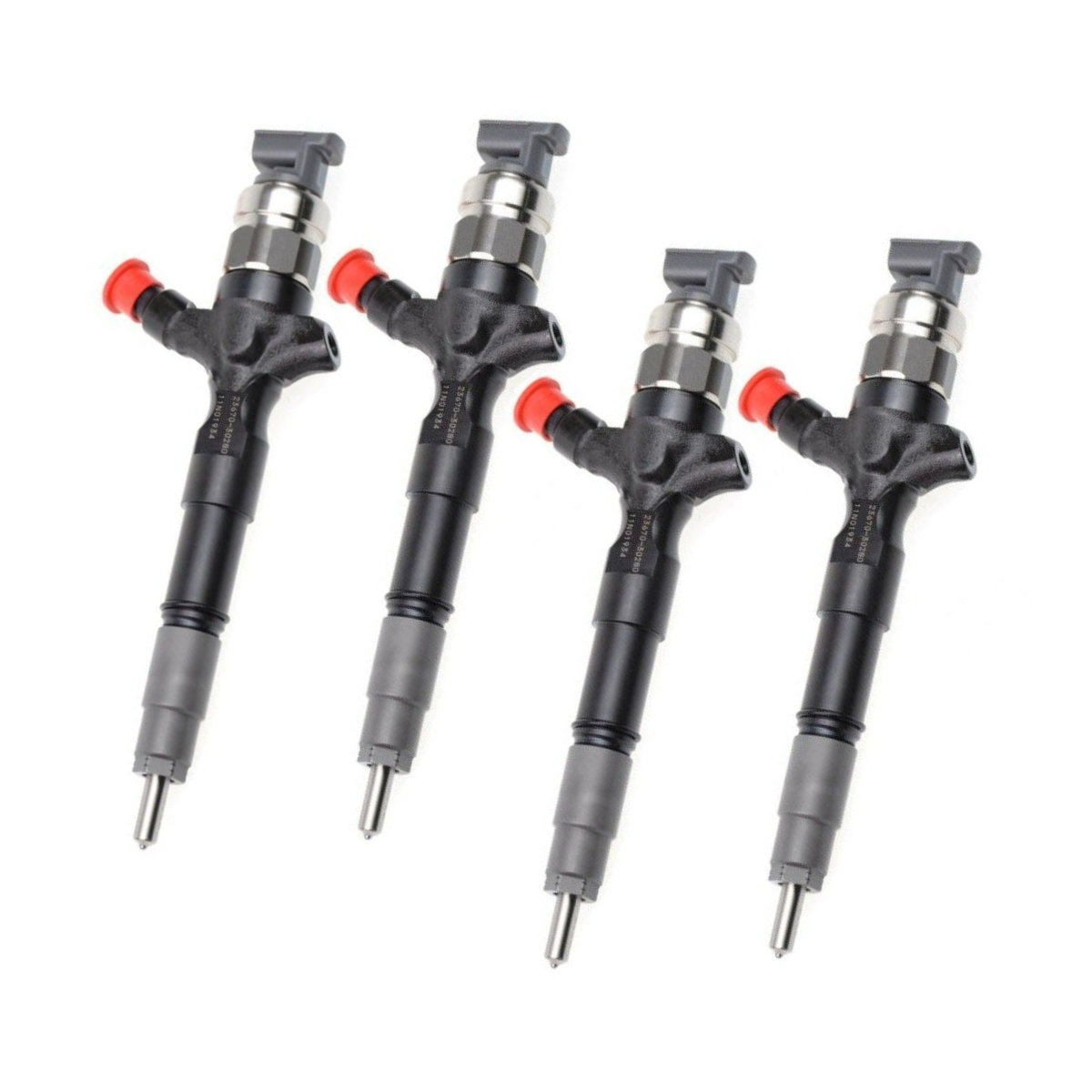 Denso N70 Hilux 1KD injectors with 18 code, automotive fuel injectors for Toyota Hilux 1KD engine, in a clear view.